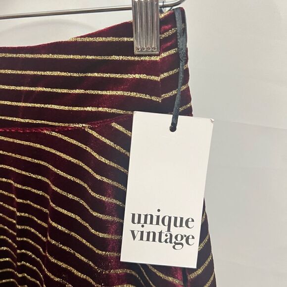 Unique Vintage Velvet Midi Skirt - Picture 3 of 7